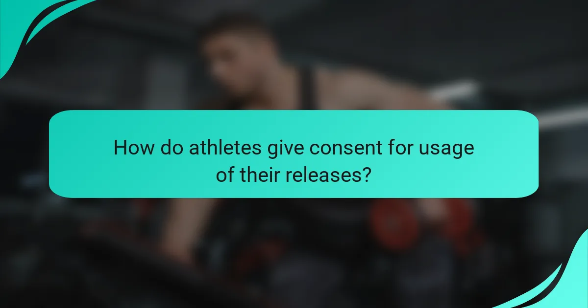 How do athletes give consent for usage of their releases?