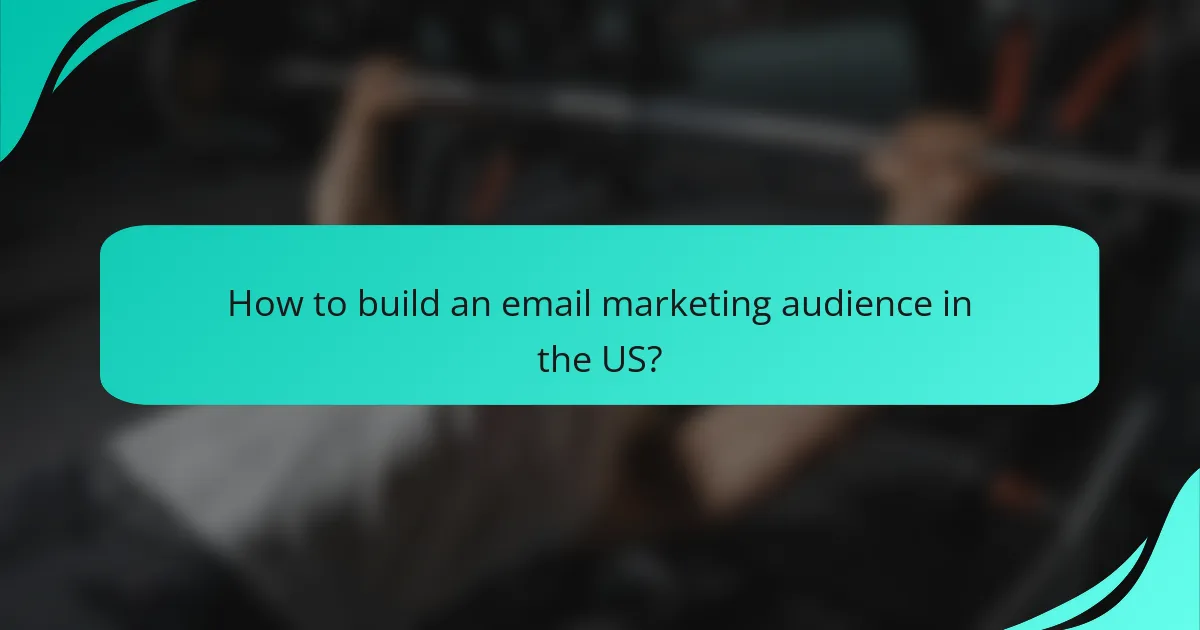 How to build an email marketing audience in the US?