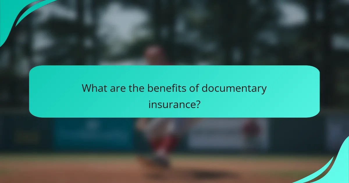 What are the benefits of documentary insurance?