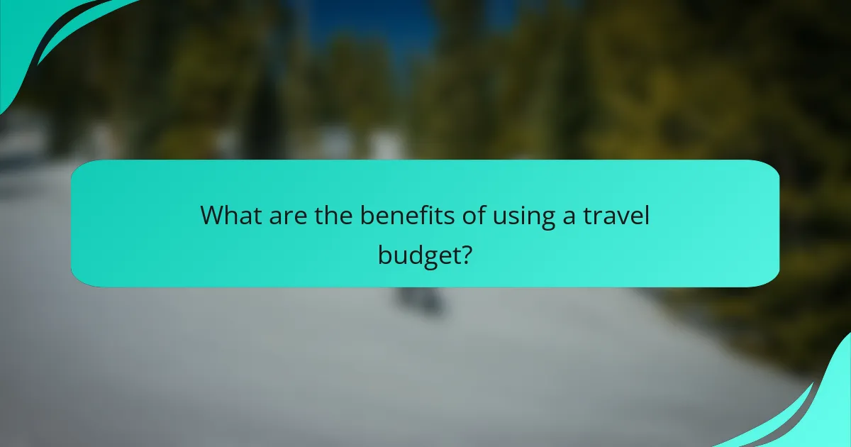 What are the benefits of using a travel budget?