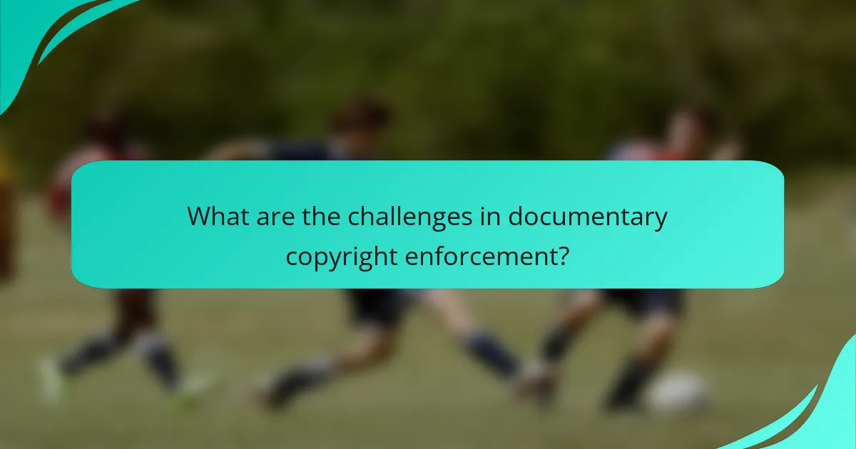 What are the challenges in documentary copyright enforcement?