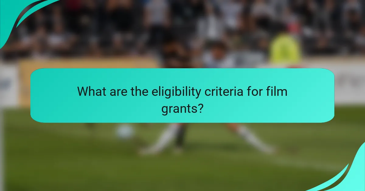 What are the eligibility criteria for film grants?