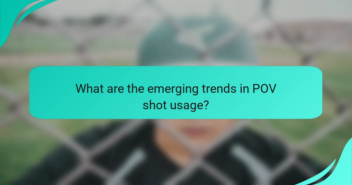 What are the emerging trends in POV shot usage?