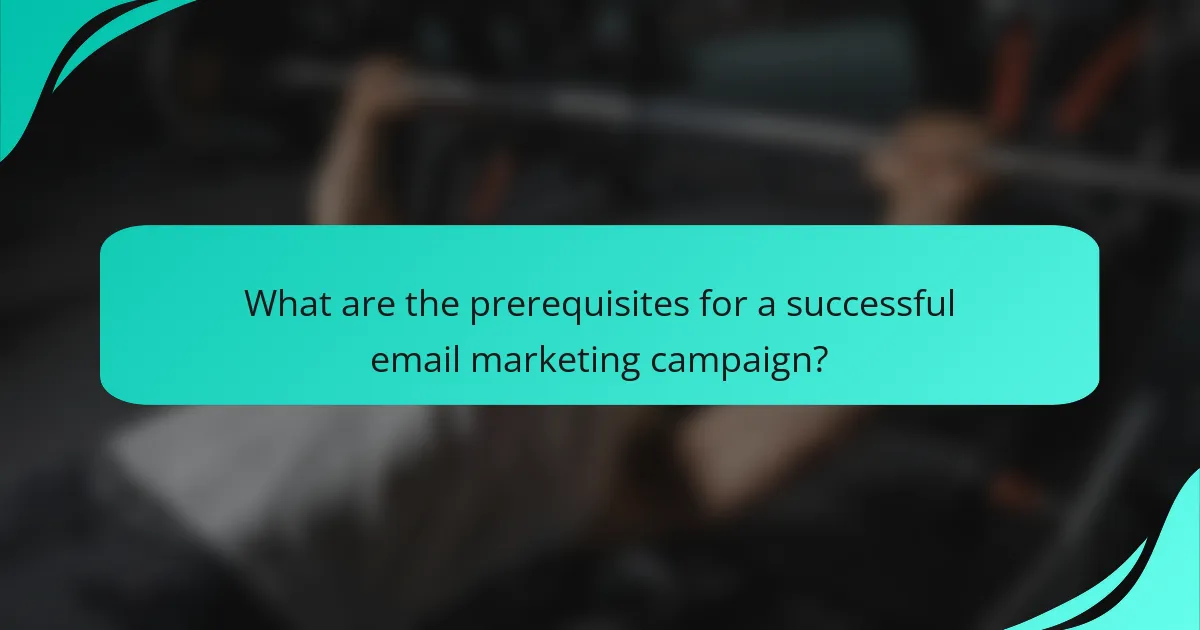 What are the prerequisites for a successful email marketing campaign?