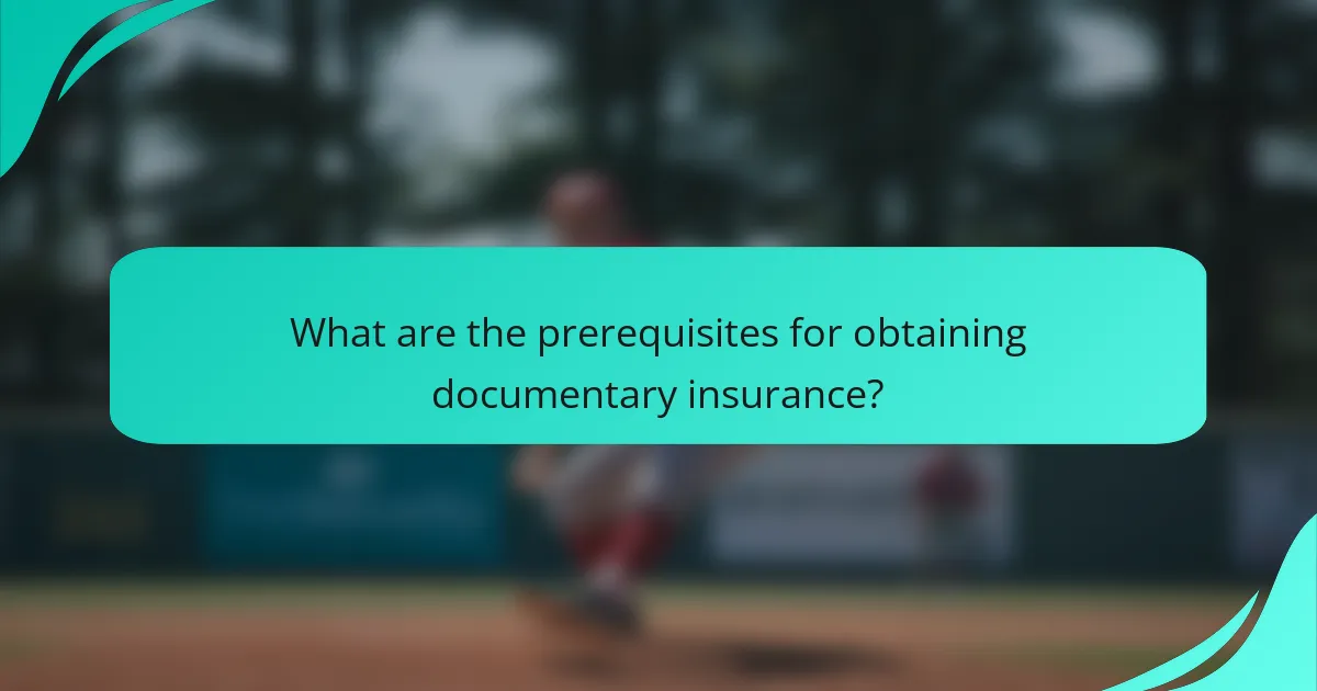 What are the prerequisites for obtaining documentary insurance?