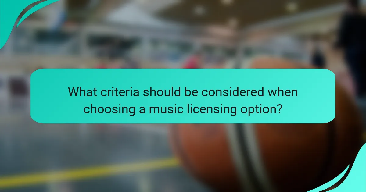 What criteria should be considered when choosing a music licensing option?