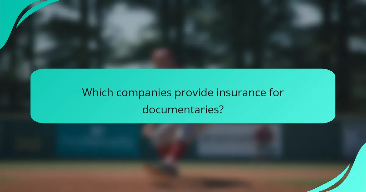 Which companies provide insurance for documentaries?