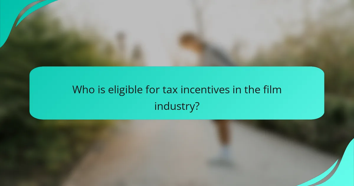 Who is eligible for tax incentives in the film industry?